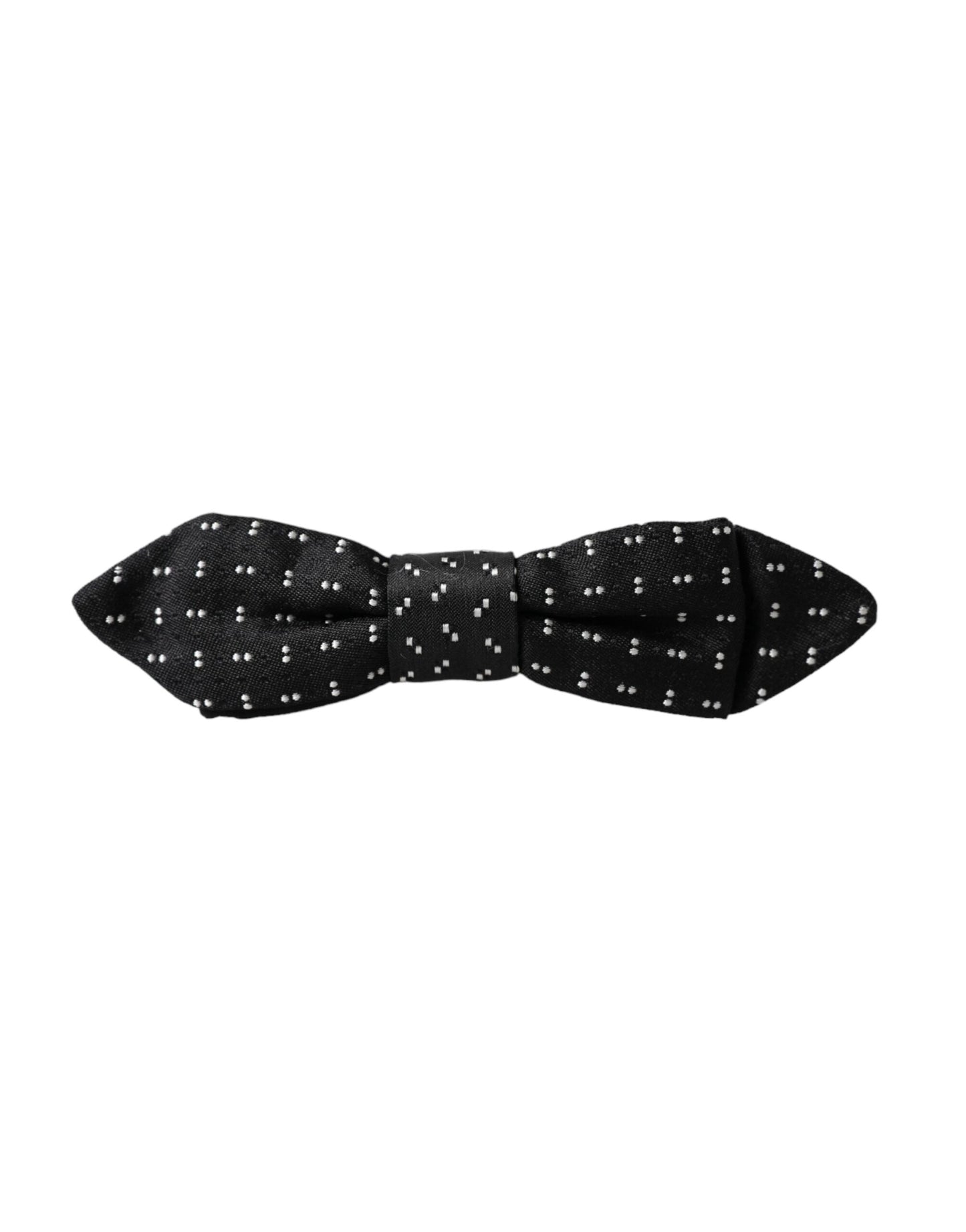 Nœud papillon ajustable en soie noire à motifs pour homme
