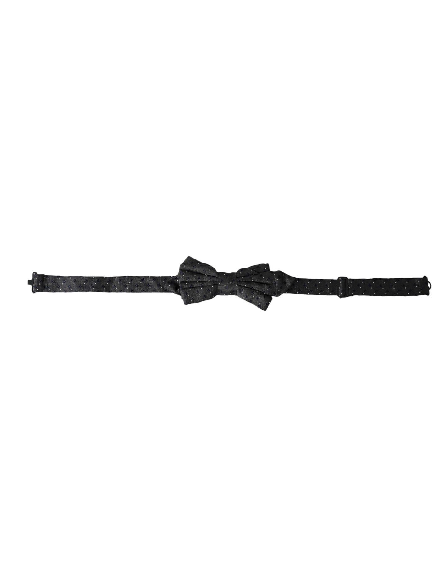 Nœud papillon ajustable en soie noire à motifs pour homme