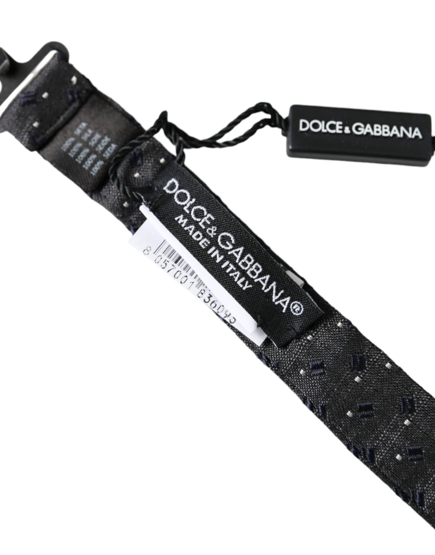 Nœud papillon ajustable en soie noire à motifs pour homme