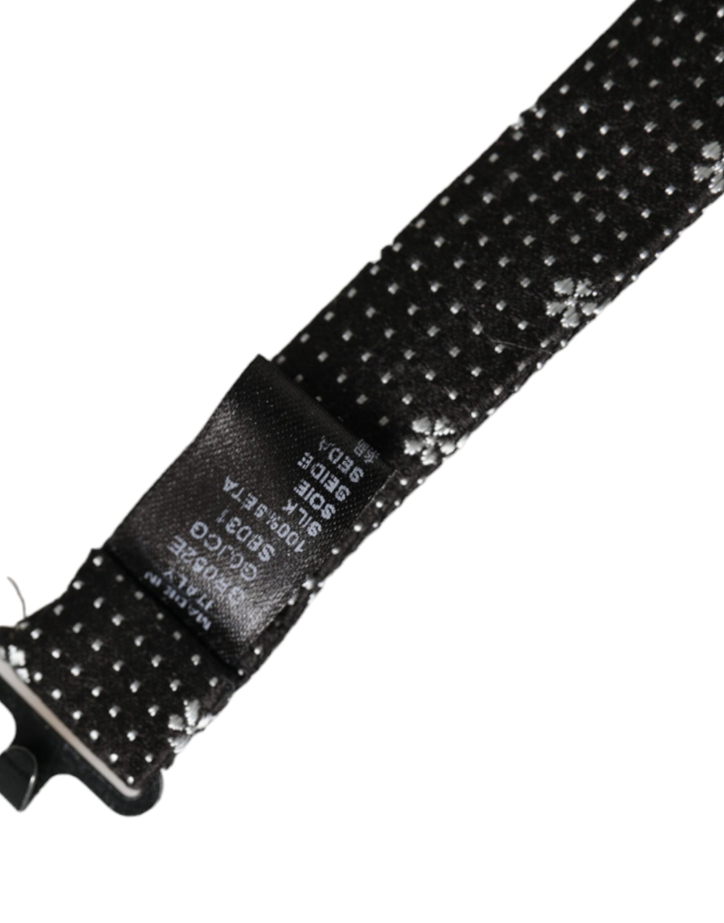 Nœud papillon papillon ajustable en soie noire à motif floral pour homme