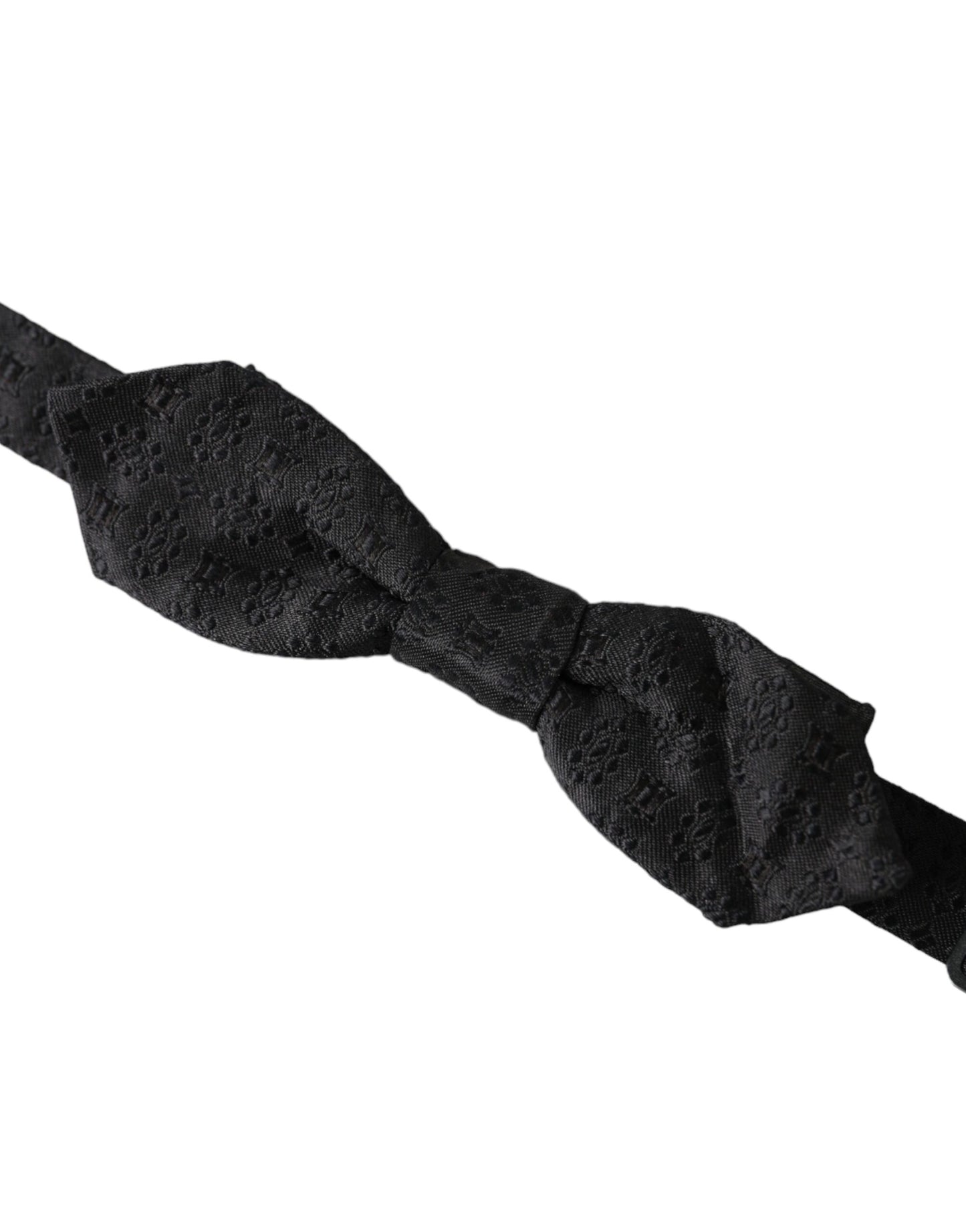 Nœud papillon ajustable en soie noire fantaisie pour homme