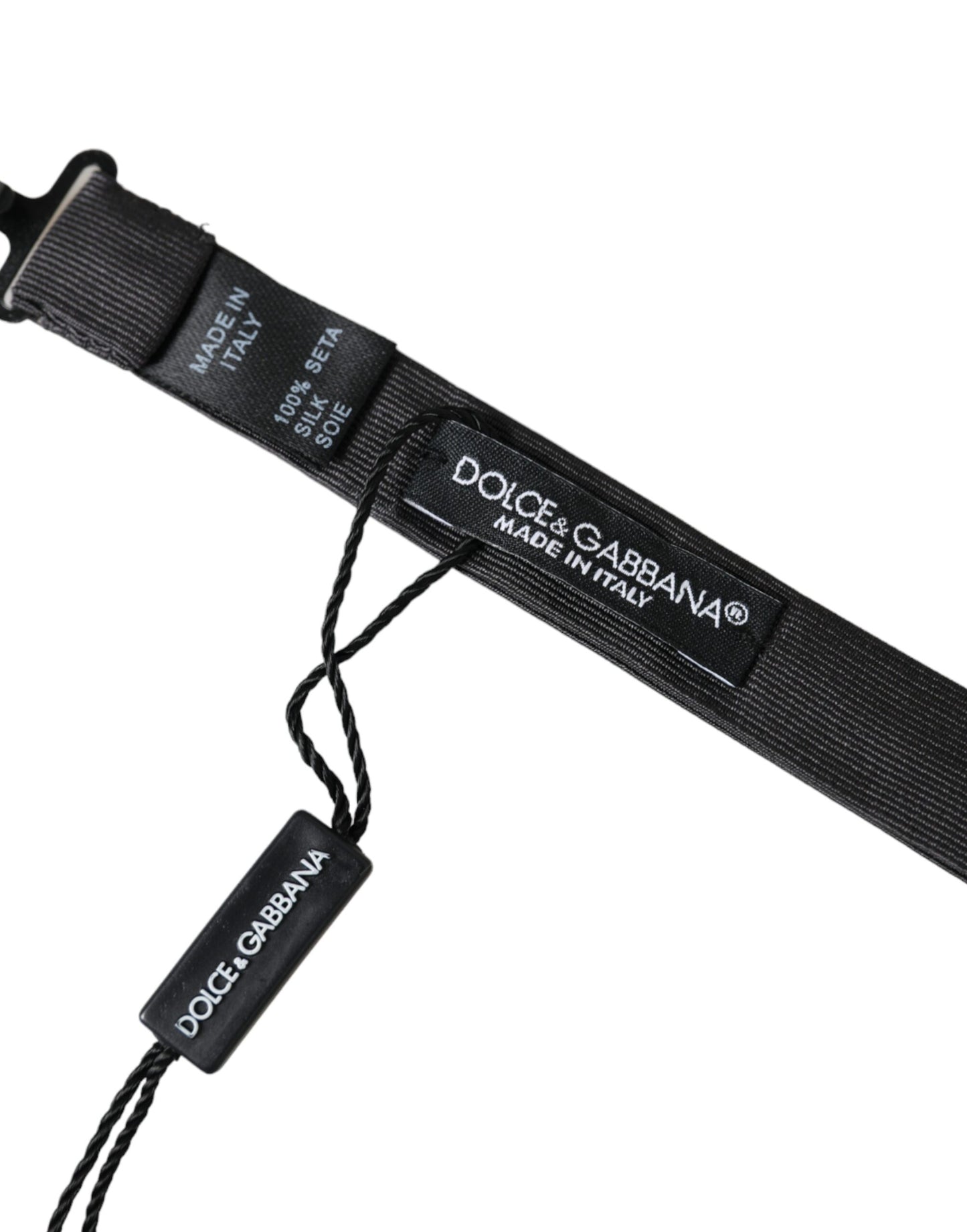 Nœud papillon ajustable en soie noire pour homme