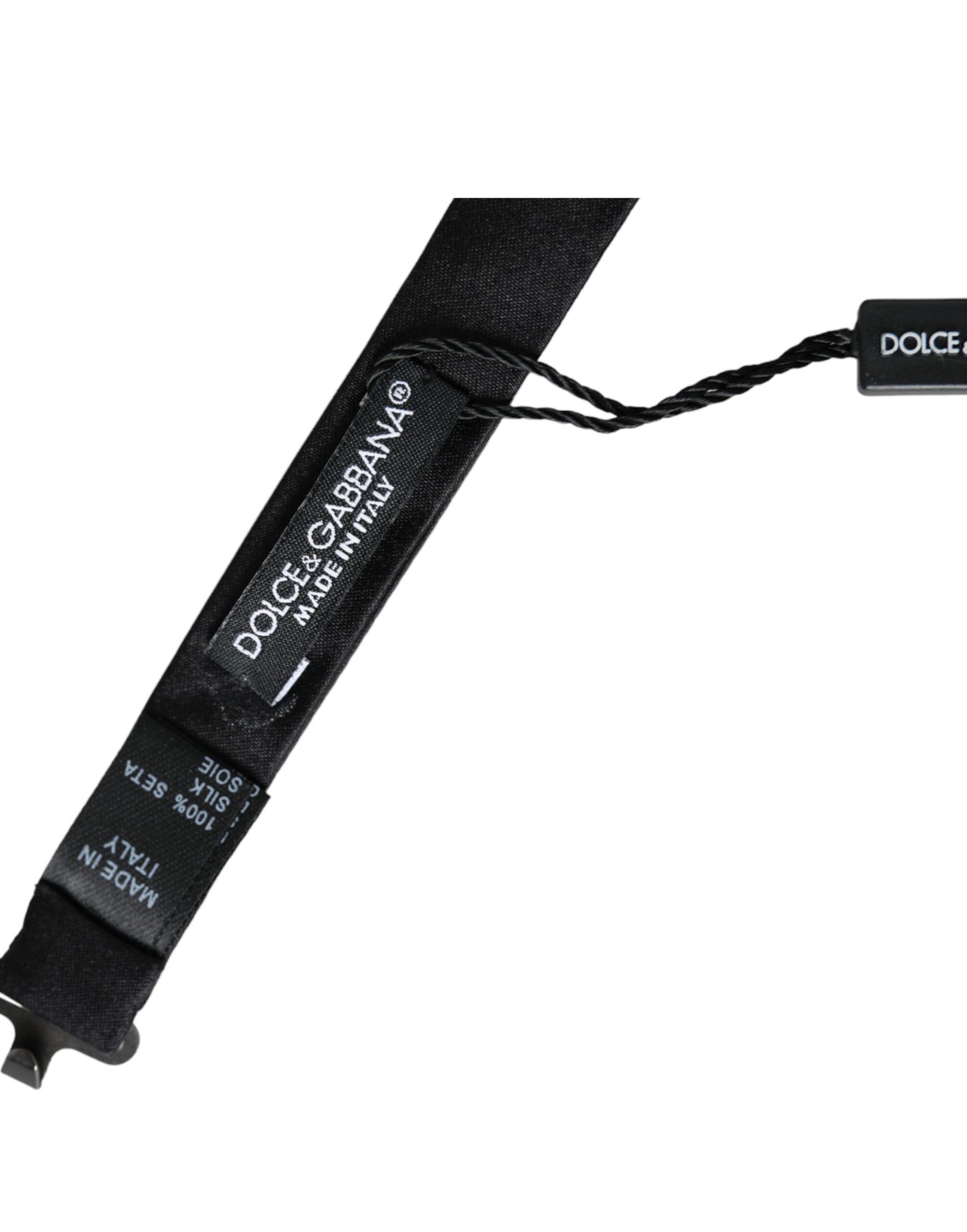 Nœud papillon ajustable en soie noire pour homme