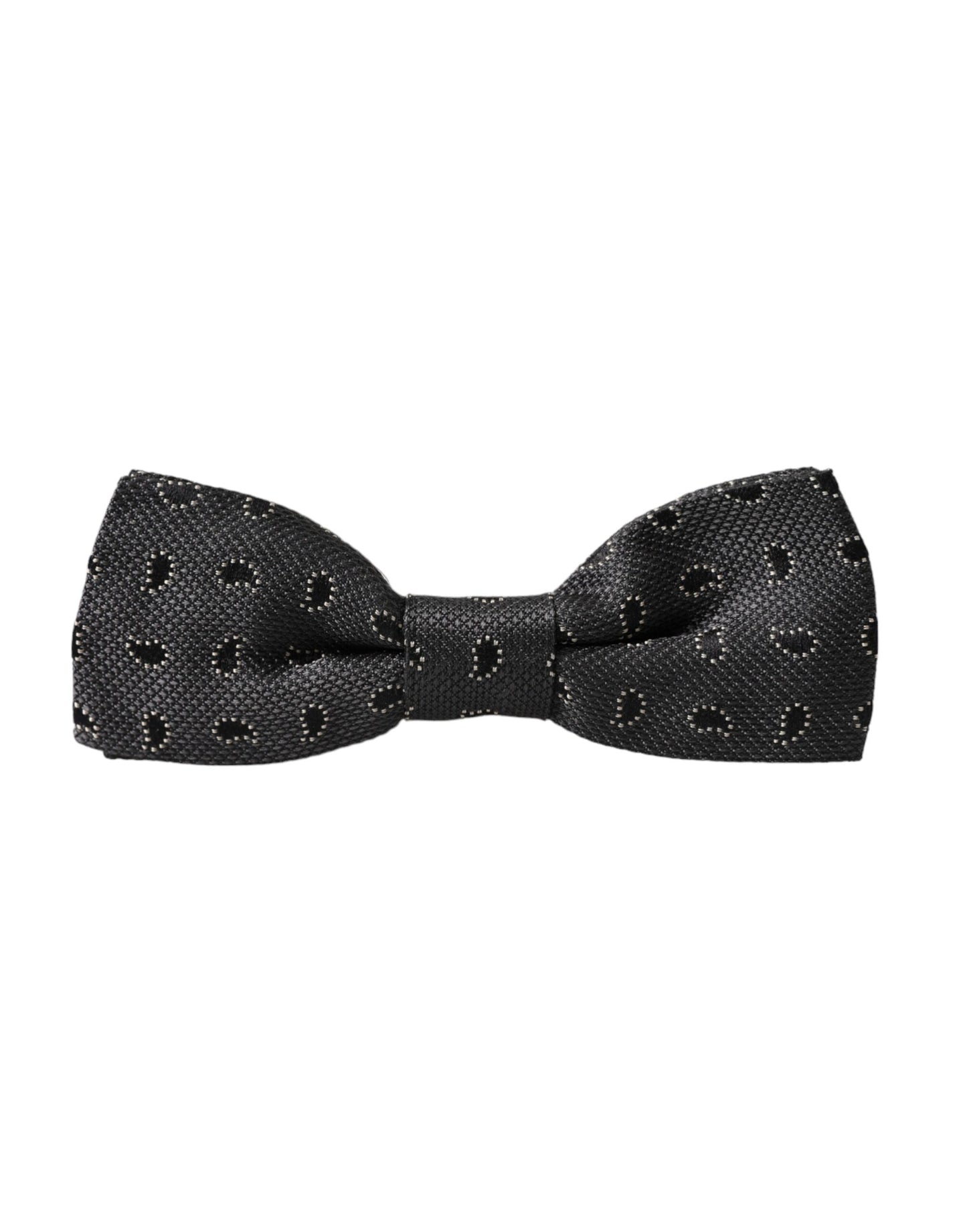 Nœud papillon ajustable en soie noire à motifs pour homme