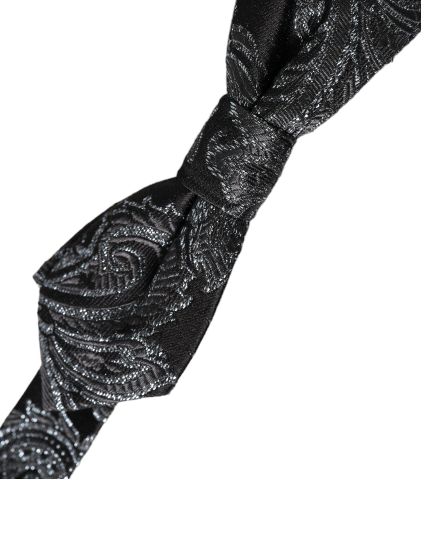 Nœud papillon ajustable en soie jacquard noir pour homme
