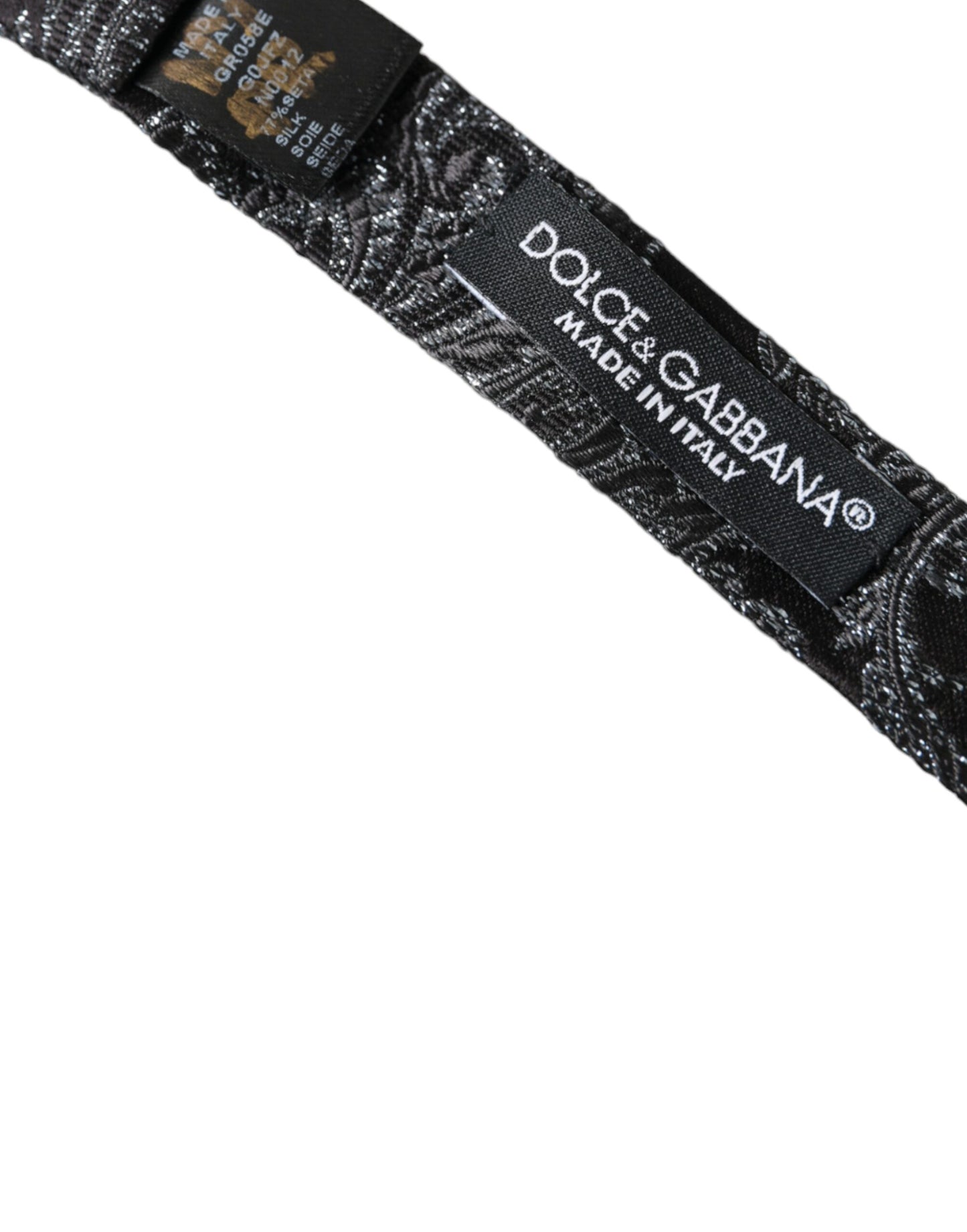 Nœud papillon ajustable en soie jacquard noir pour homme