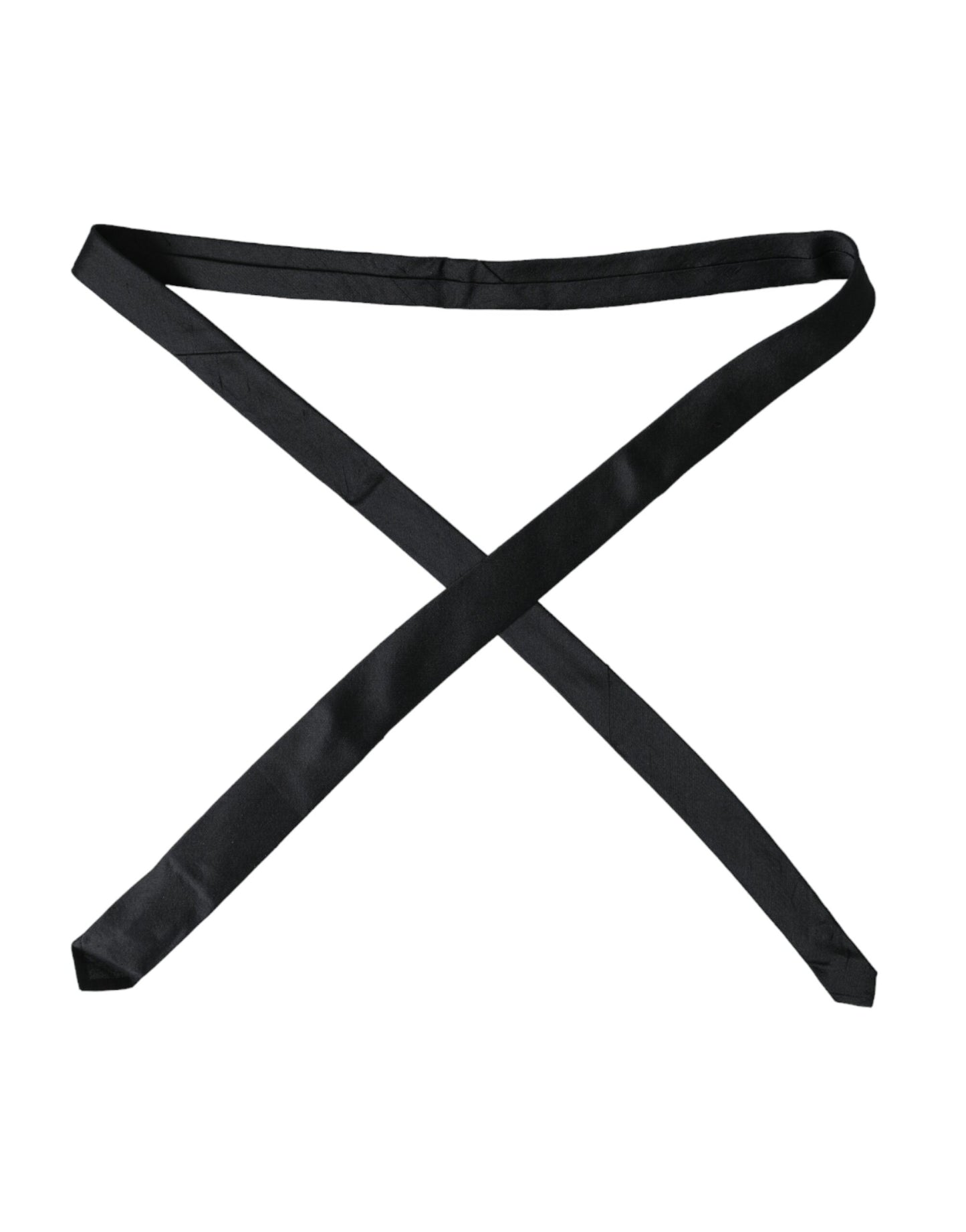 Cravate ajustable noire unie 100 % soie