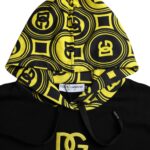 Sudadera con capucha de algodón y logotipo negro