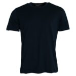 T-shirt à manches courtes et col rond en coton bleu foncé