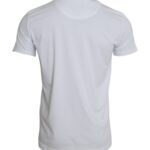 T-shirt à manches courtes et col rond en coton blanc