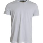 T-shirt à manches courtes et col rond en coton blanc