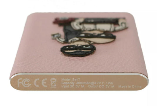 Cargador USB de cuero rosa #DGFAMILY Power Bank
