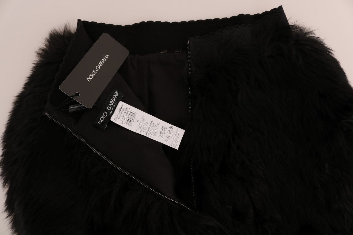 Mini pantalones cortos de piel de visón y nutria negra