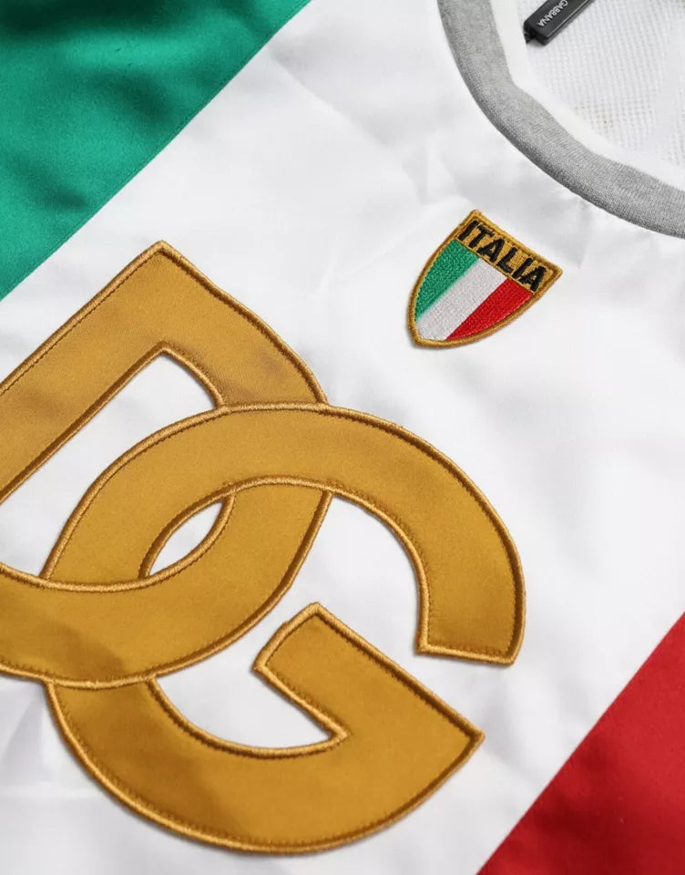 T-shirt sans manches blanc et vert avec drapeau italien