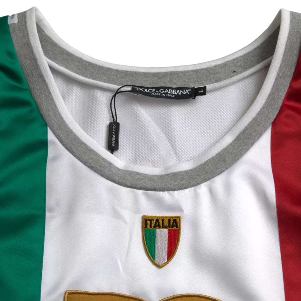 T-shirt sans manches blanc et vert avec drapeau italien
