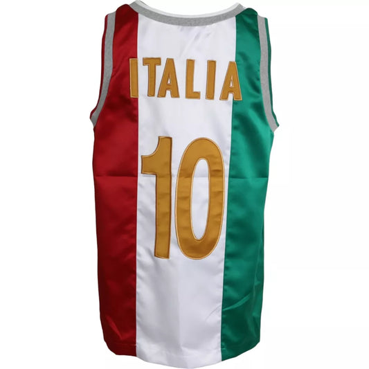 T-shirt sans manches blanc et vert avec drapeau italien