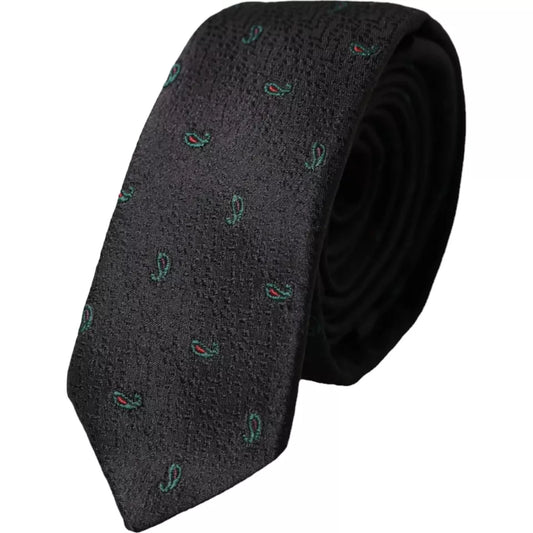 Cravate ajustable pour homme 100 % soie Black Fantasy
