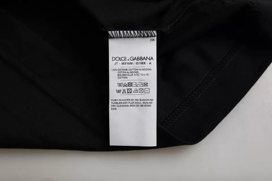 T-shirt homme noir en coton à col rond et manches courtes
