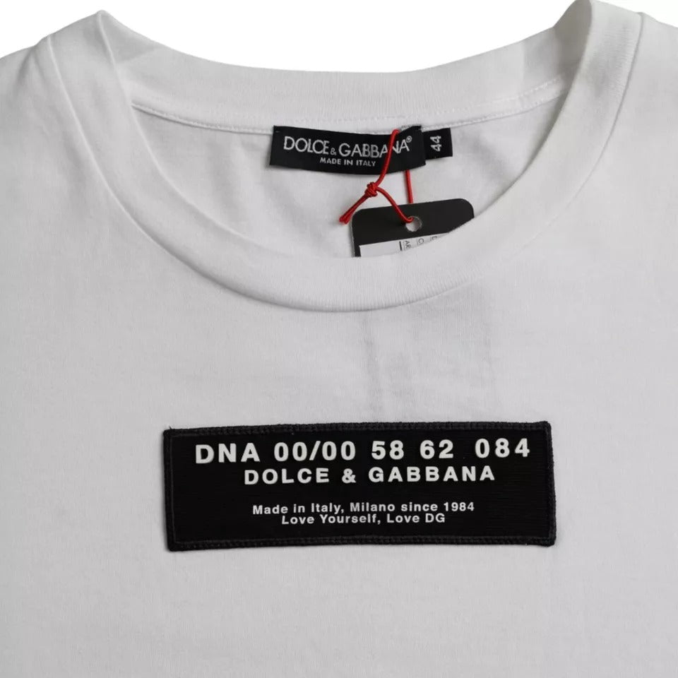T-shirt décontracté en coton blanc avec appliqué DG pour homme