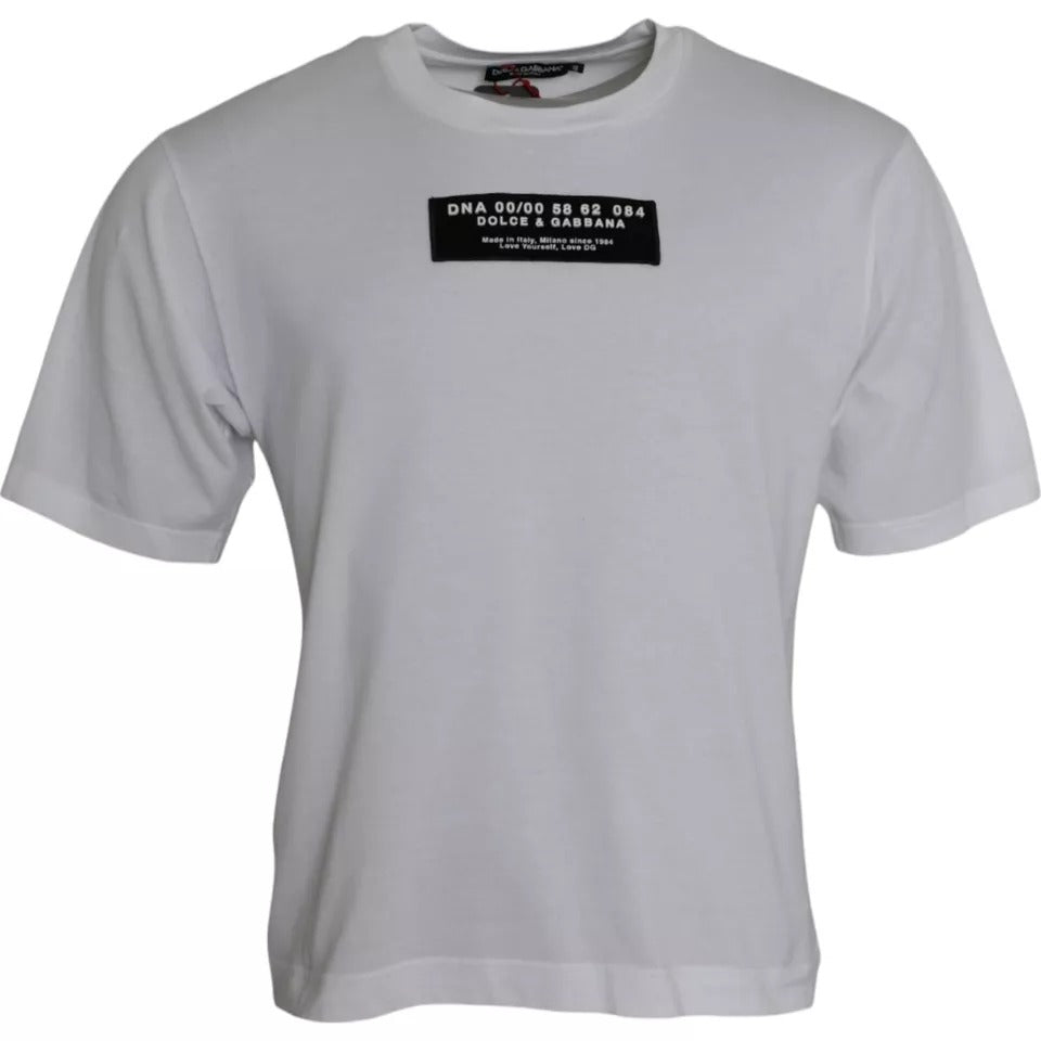 T-shirt décontracté en coton blanc avec appliqué DG pour homme