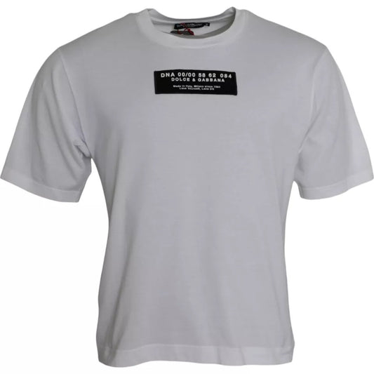 T-shirt décontracté en coton blanc avec appliqué DG pour homme