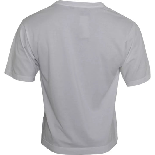 T-shirt décontracté en coton blanc avec appliqué DG pour homme