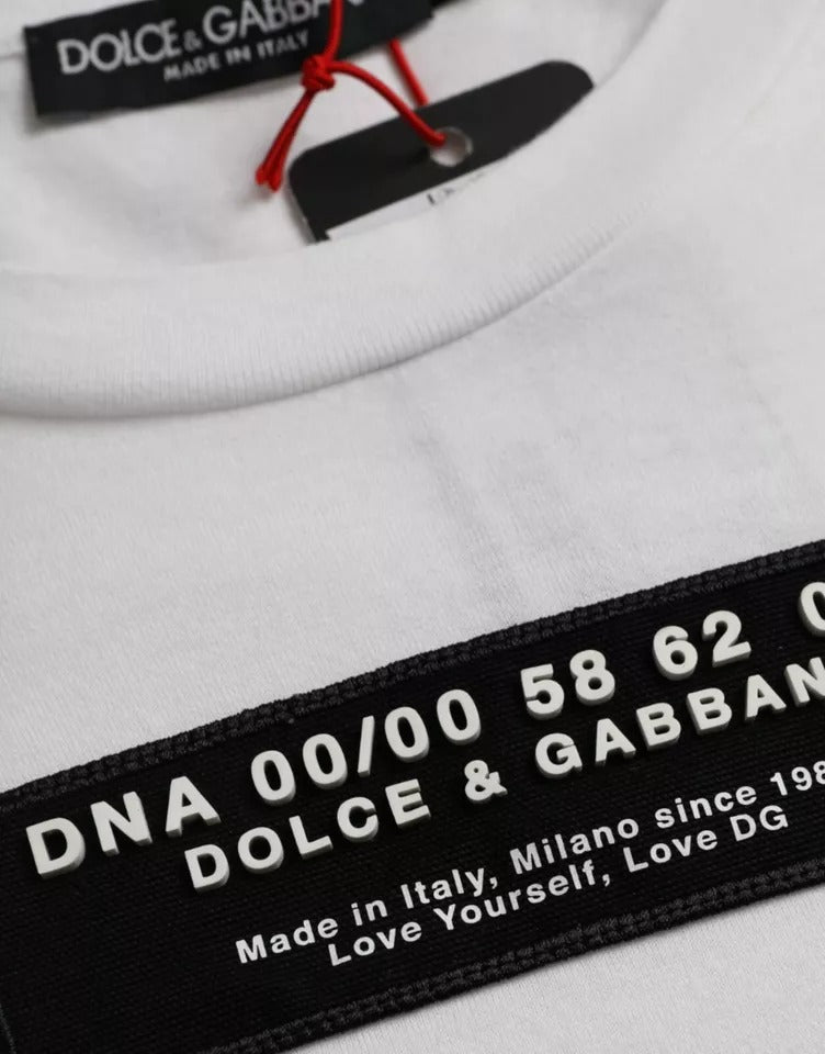 T-shirt décontracté en coton blanc avec appliqué DG pour homme