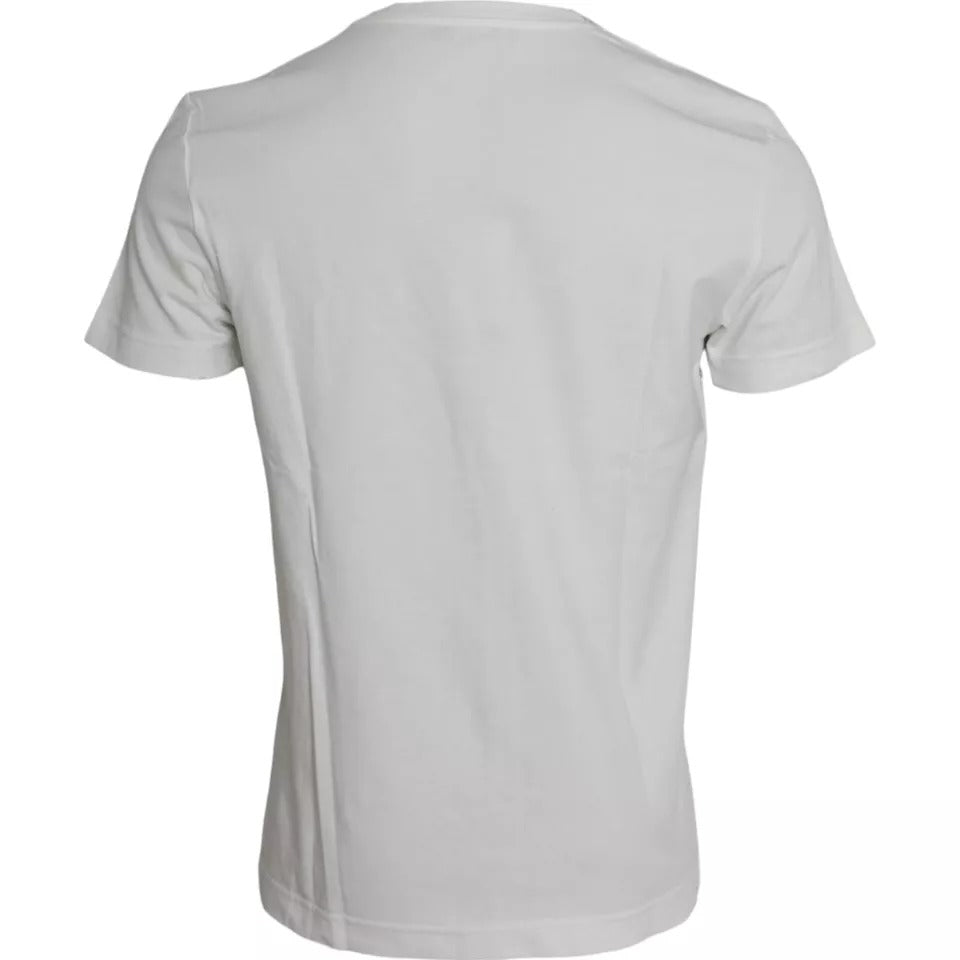 T-shirt homme blanc à manches courtes en coton imprimé bandana