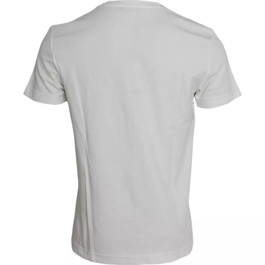 T-shirt homme blanc à manches courtes en coton imprimé bandana