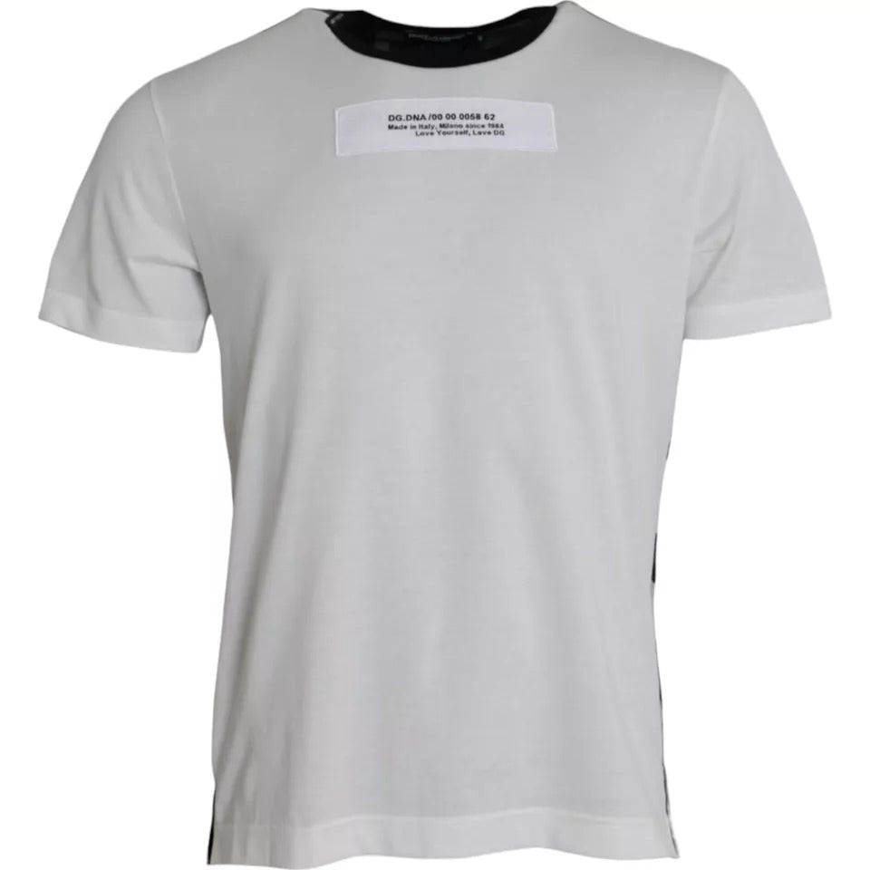 T-shirt col rond camouflage noir et blanc