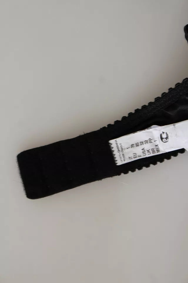 Soutien-gorge balconnet en dentelle de soie noire