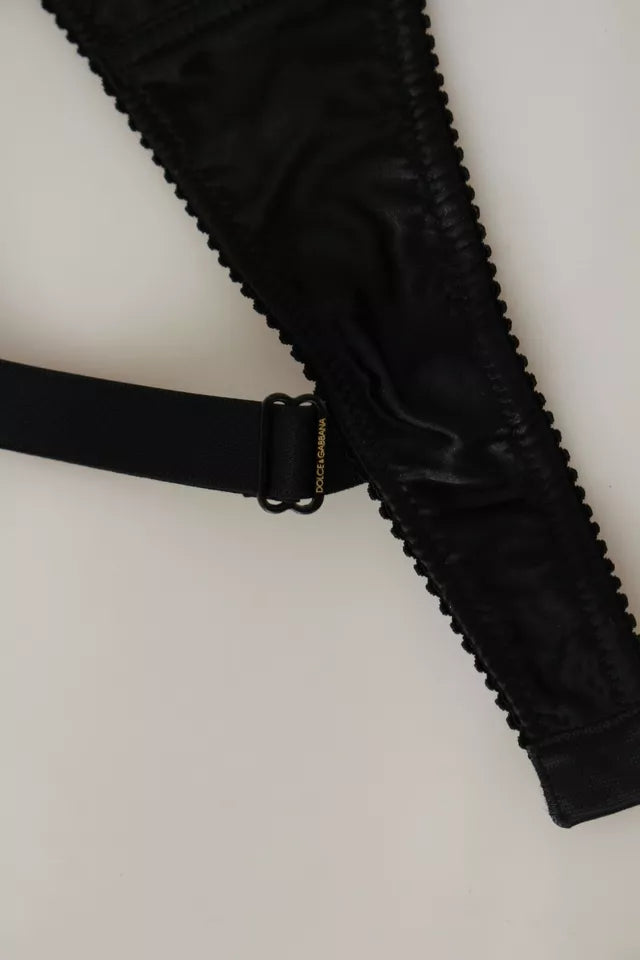 Soutien-gorge balconnet en dentelle de soie noire