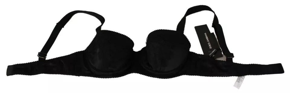 Soutien-gorge balconnet en dentelle de soie noire