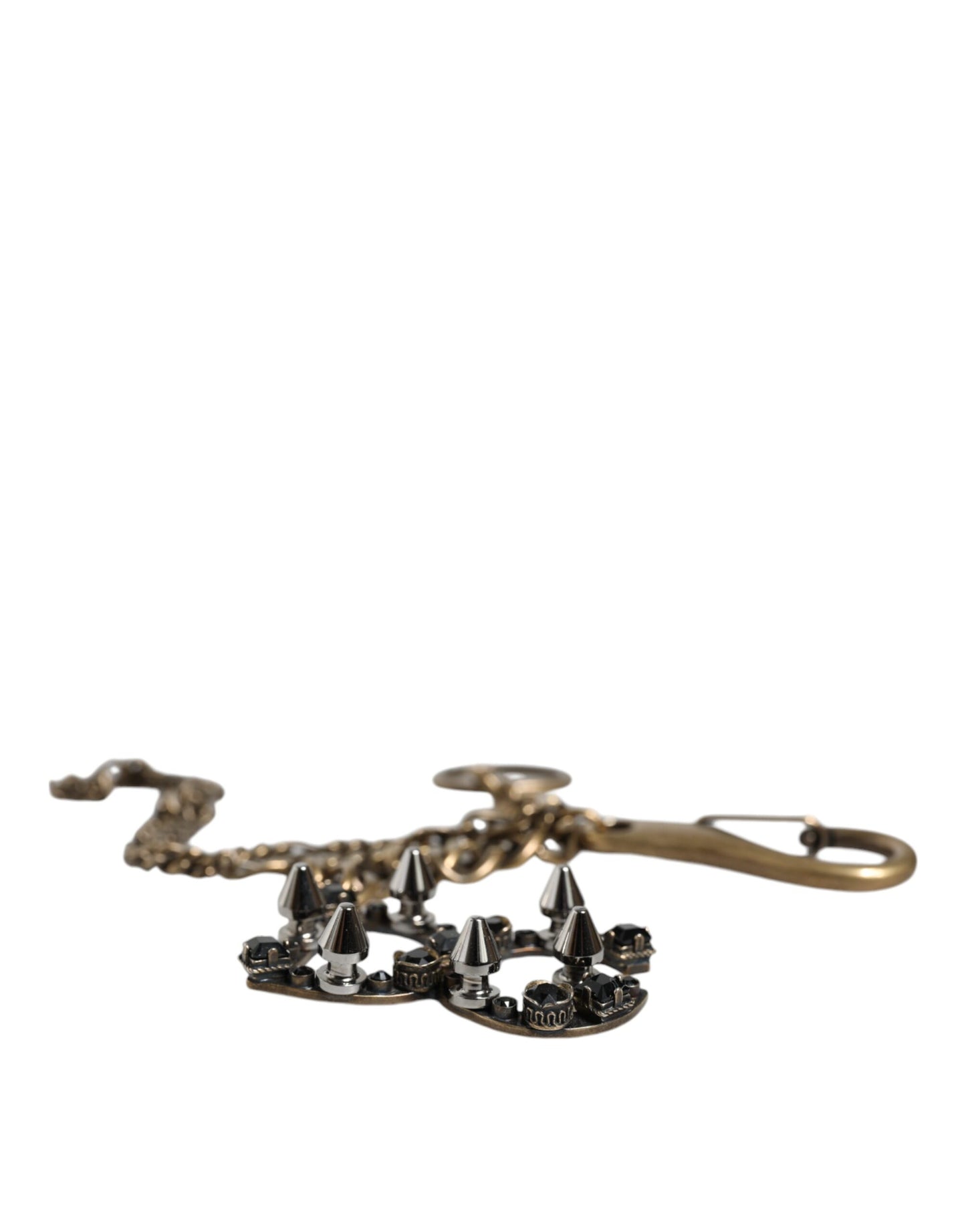 Llavero de cristal con el logotipo de DG en tono plateado