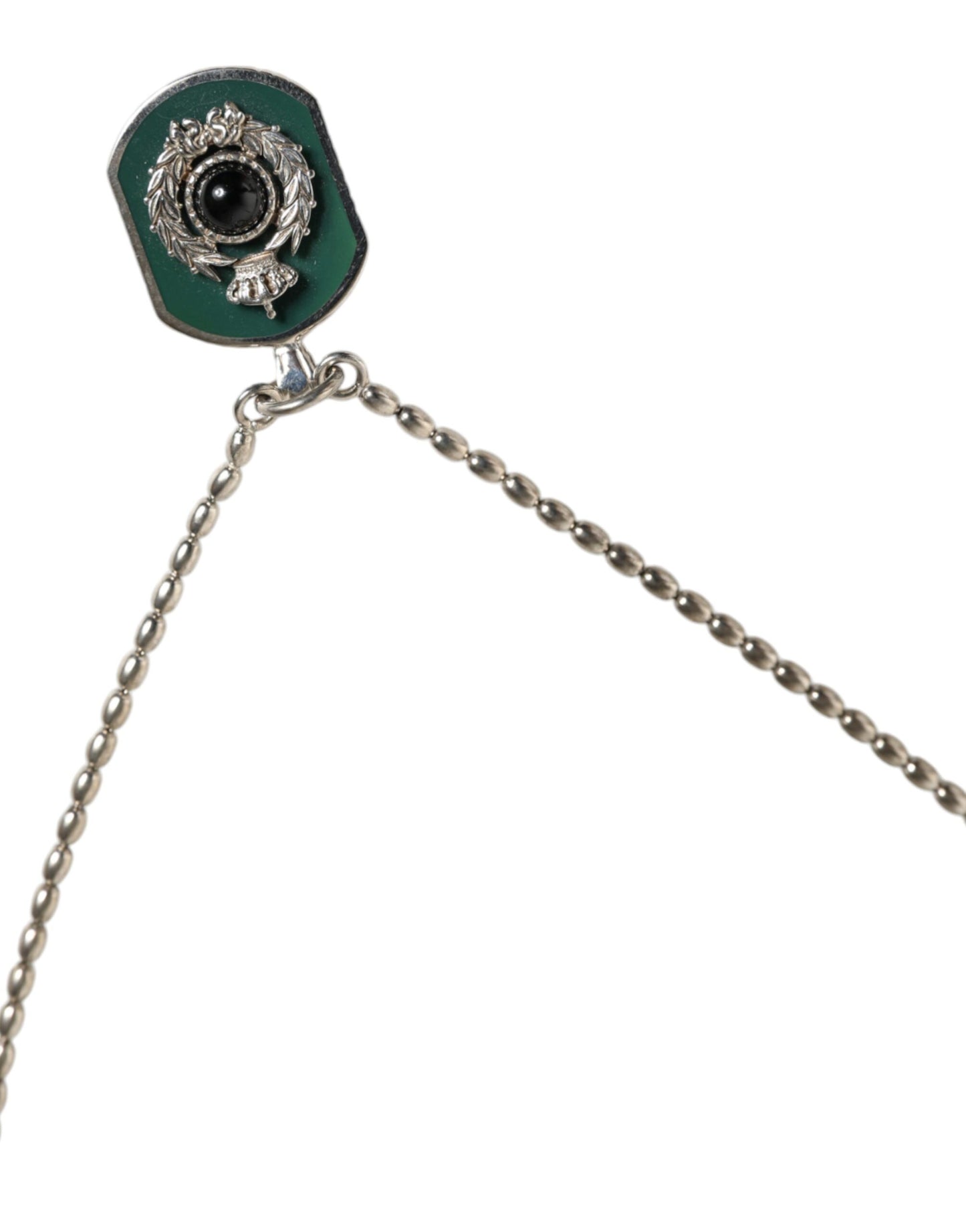 Collar con colgante de gemas y logotipo en plata de ley 925