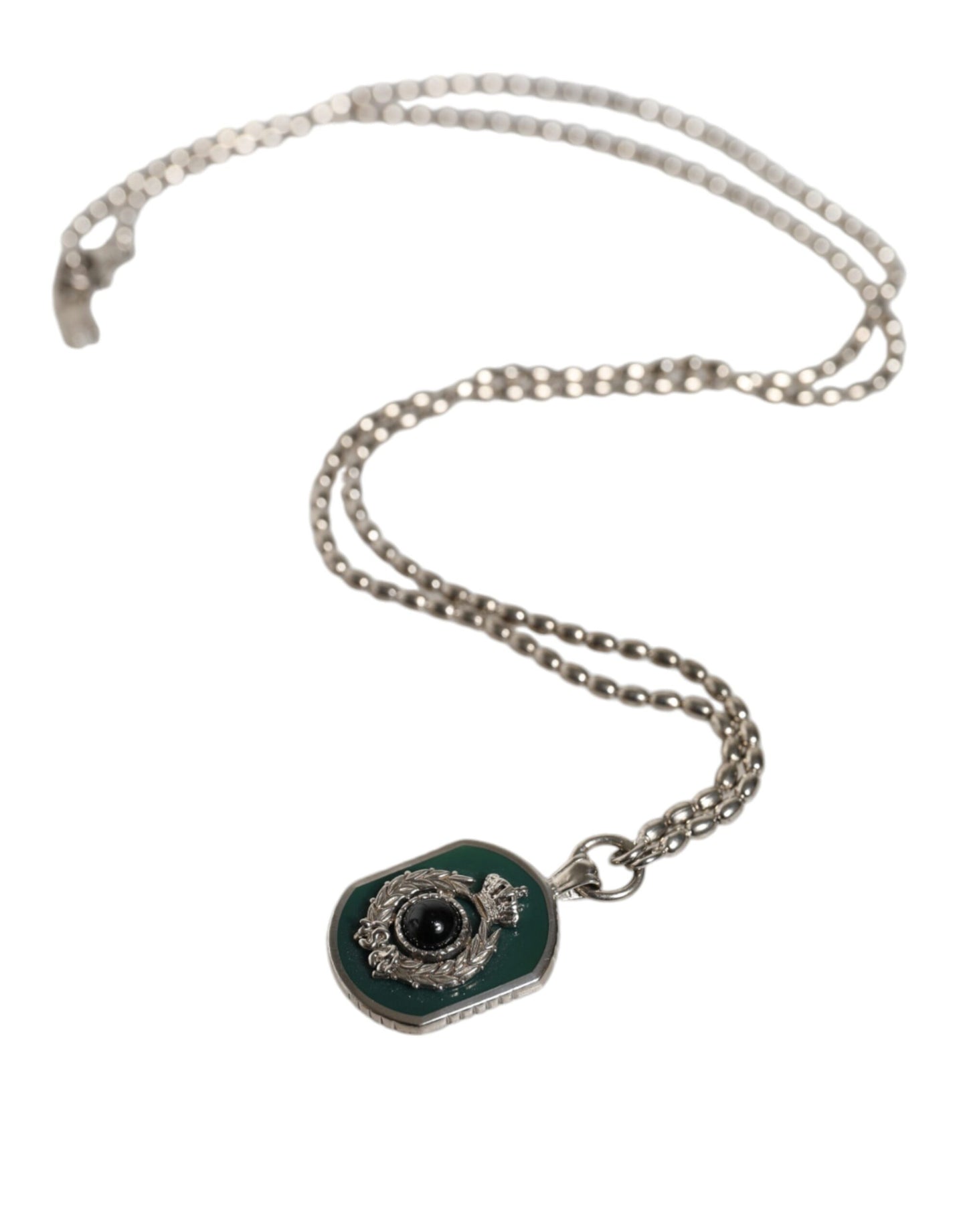 Collar con colgante de gemas y logotipo en plata de ley 925