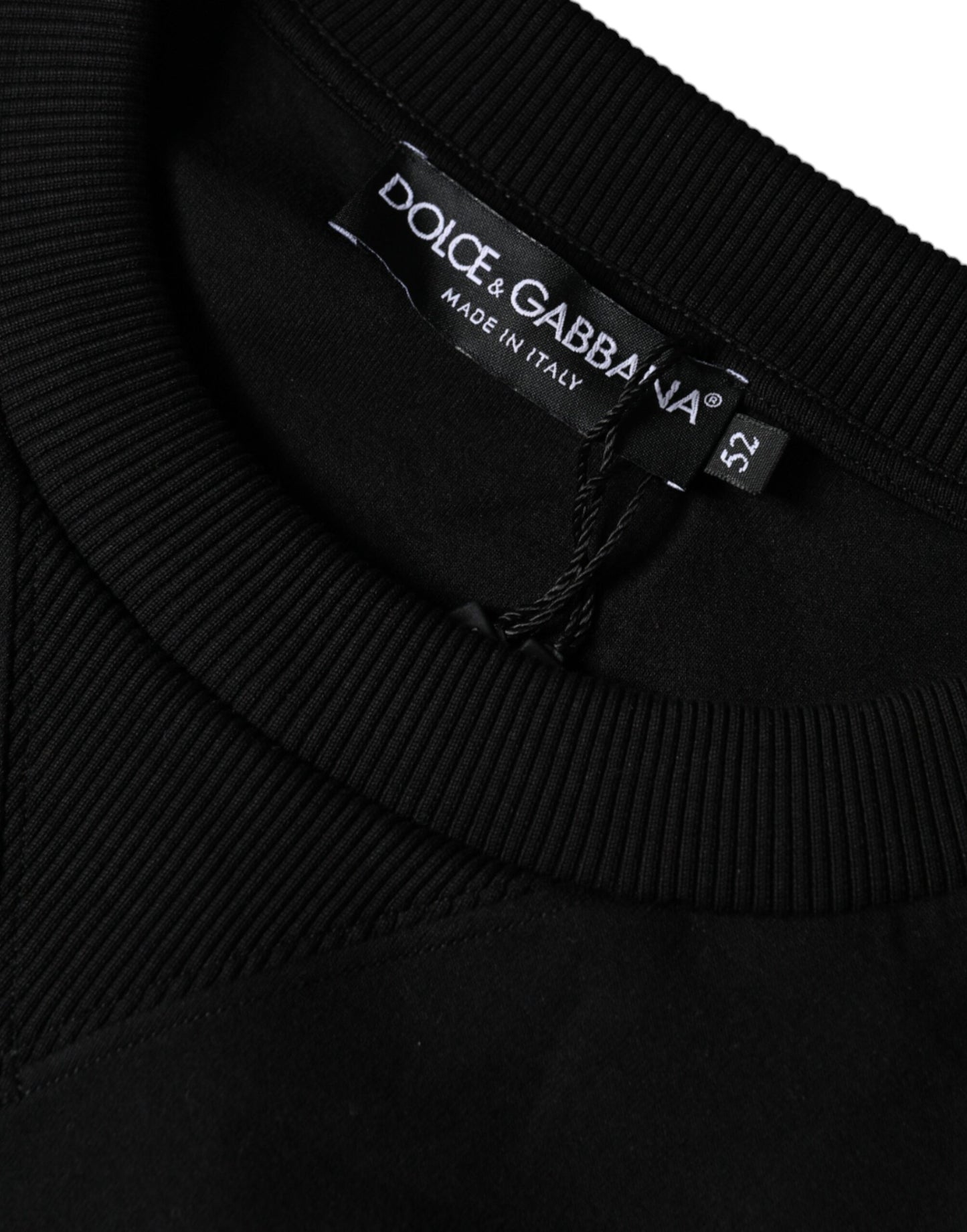 Sudadera con cuello redondo y estampado de leopardo negro