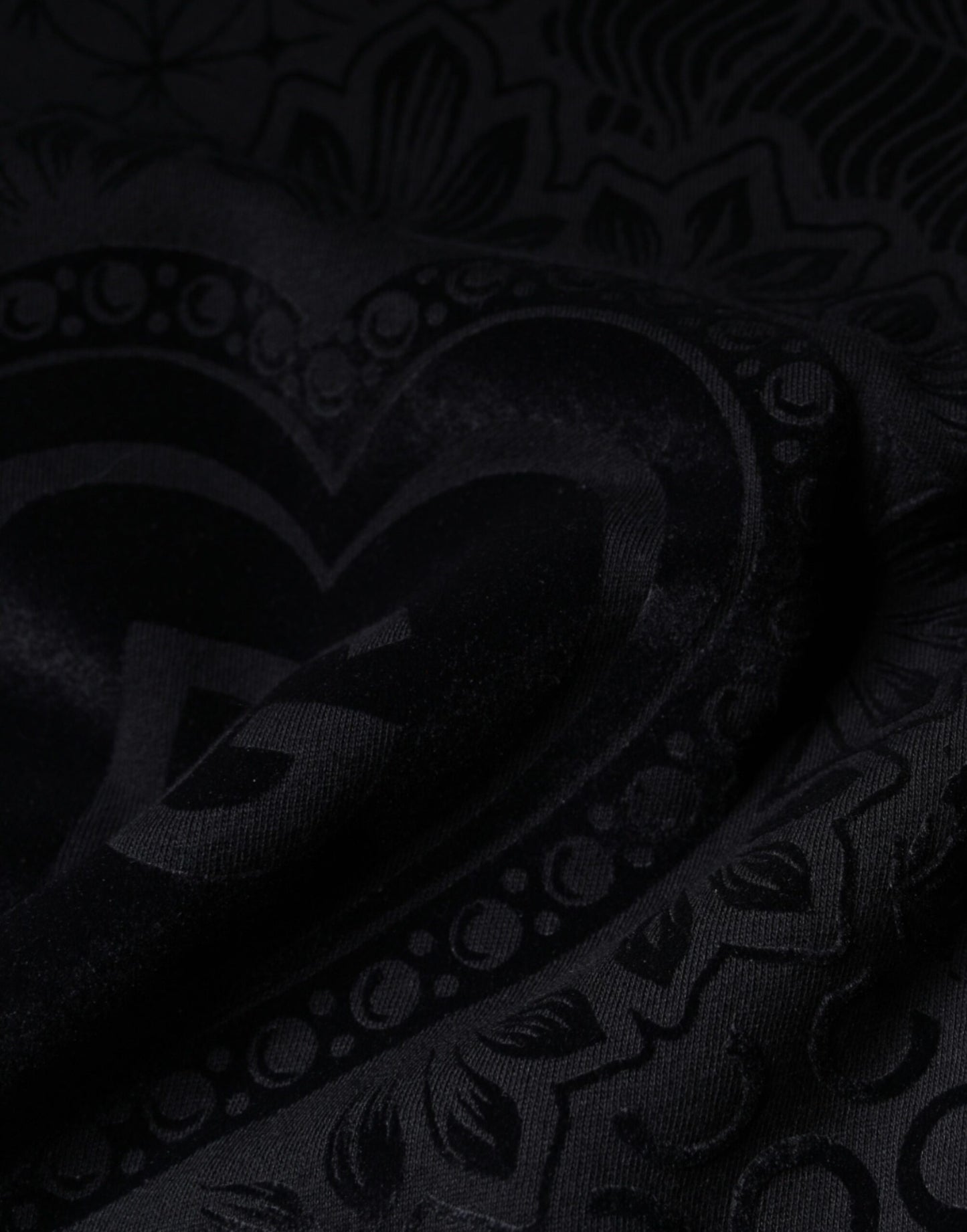 Sweat-shirt noir à col rond imprimé