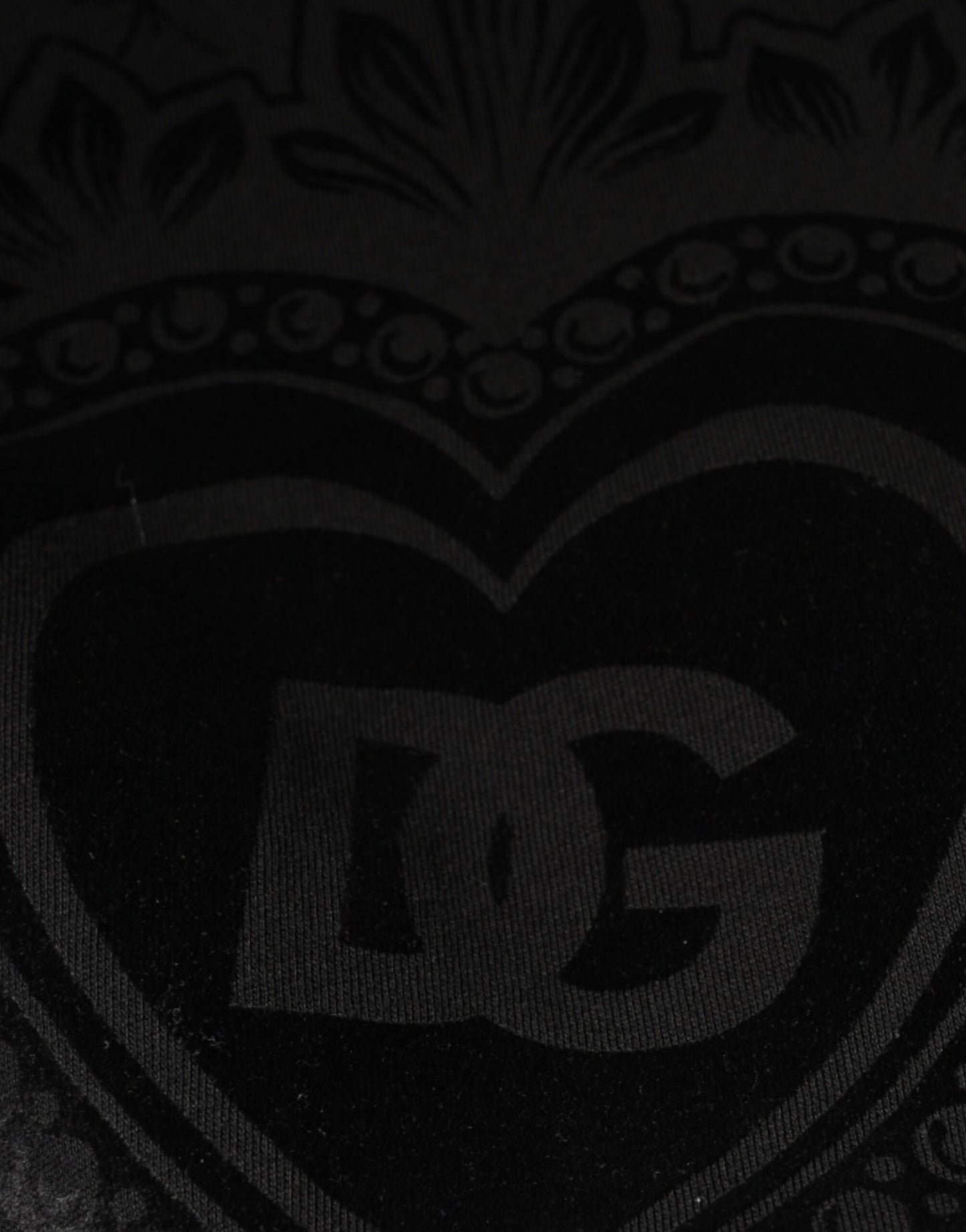 Sweat-shirt noir à col rond imprimé