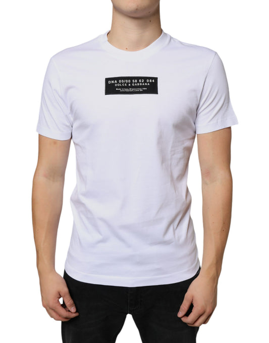 T-shirt décontracté en coton blanc avec appliqué DG