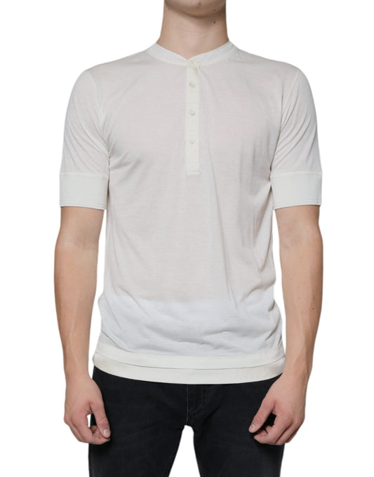 T-shirt à manches courtes en coton blanc cassé