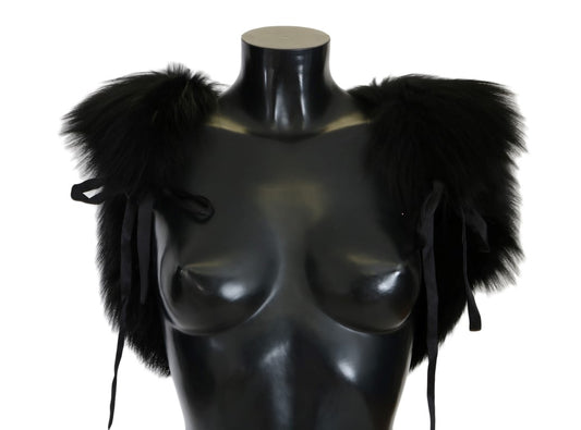 Bufanda de piel de zorro plateado negro