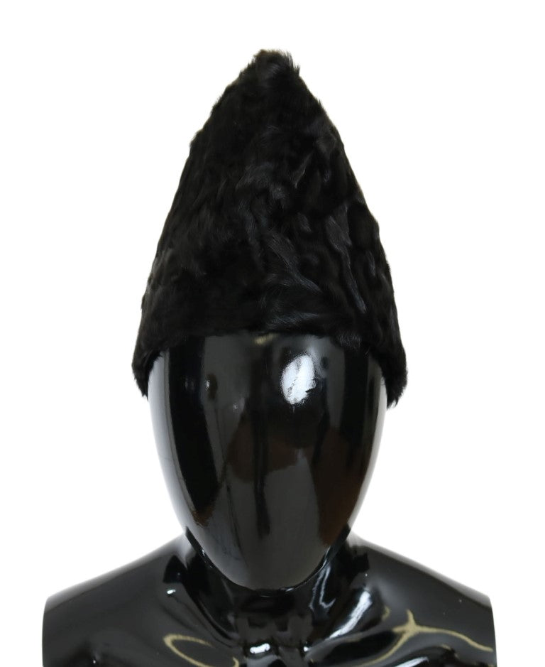 Gorro de piel de cordero Xiangao negro