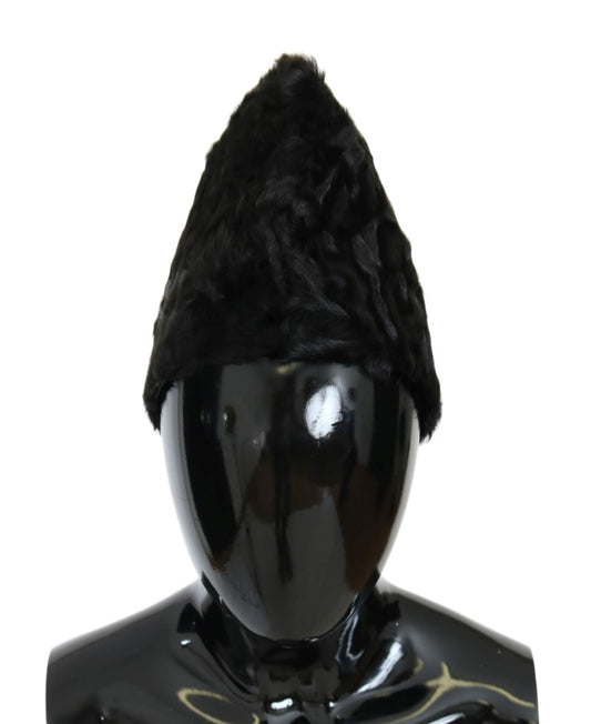 Gorro de piel de cordero Xiangao negro