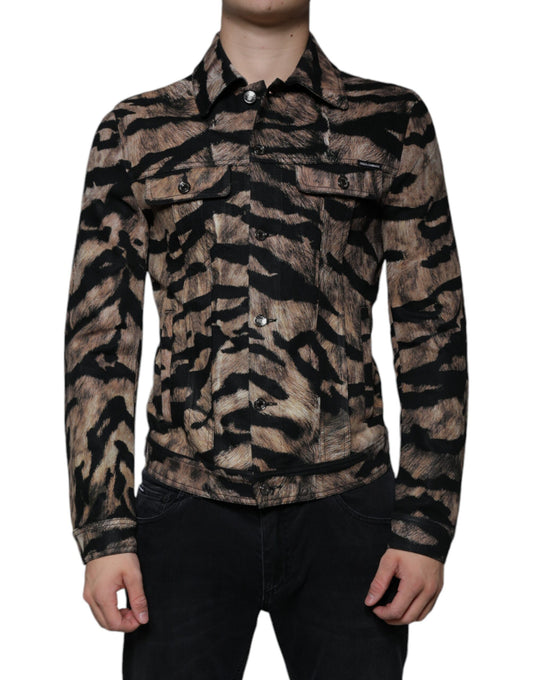 Veste à col boutonné Brown Tiger