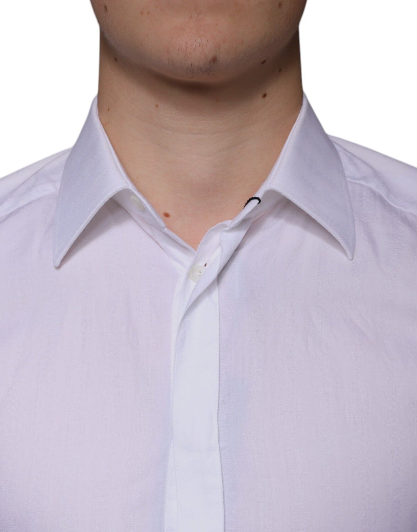 Chemise habillée en coton blanc pour homme, couleur or