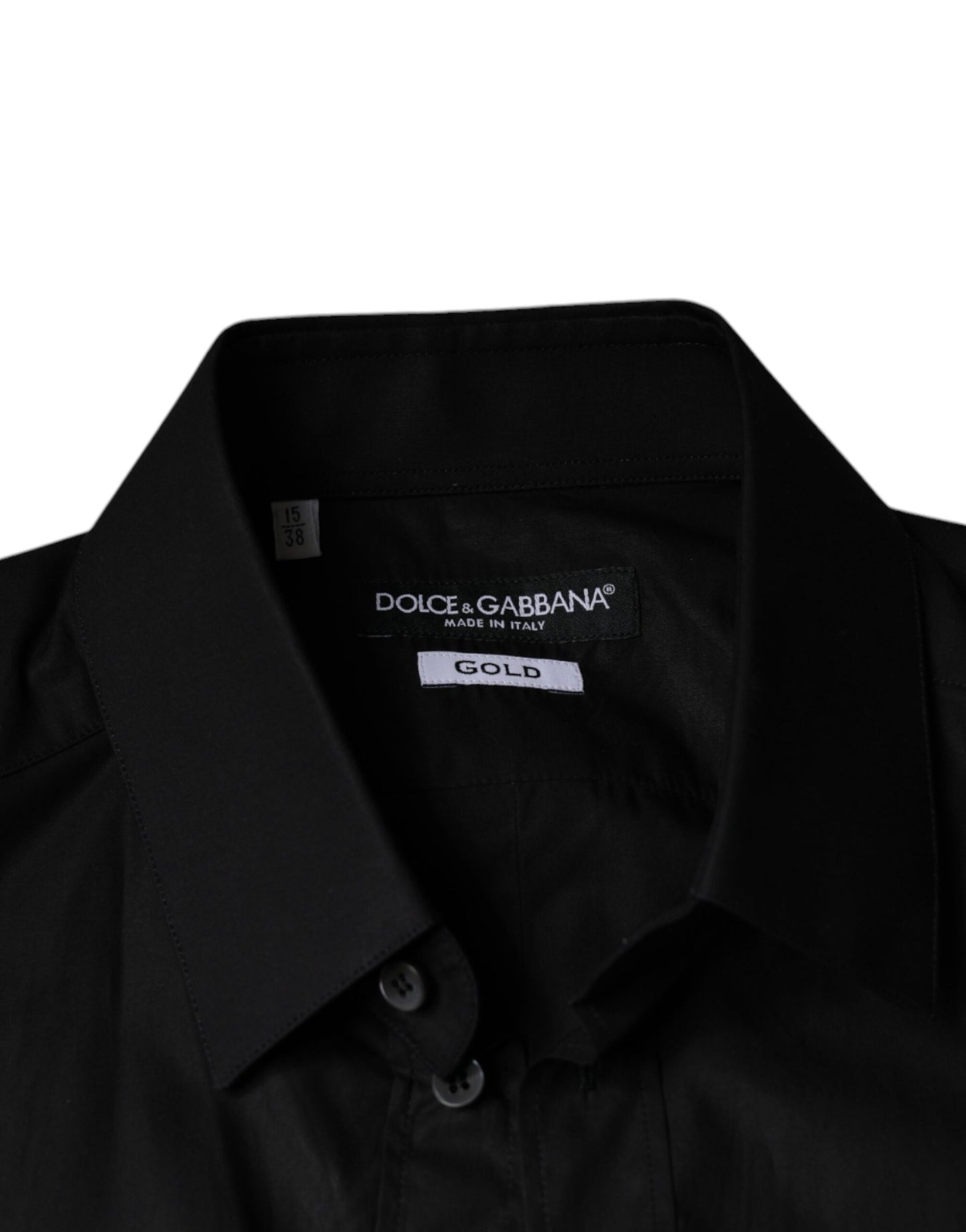 Robe en coton extensible noir Chemise habillée dorée