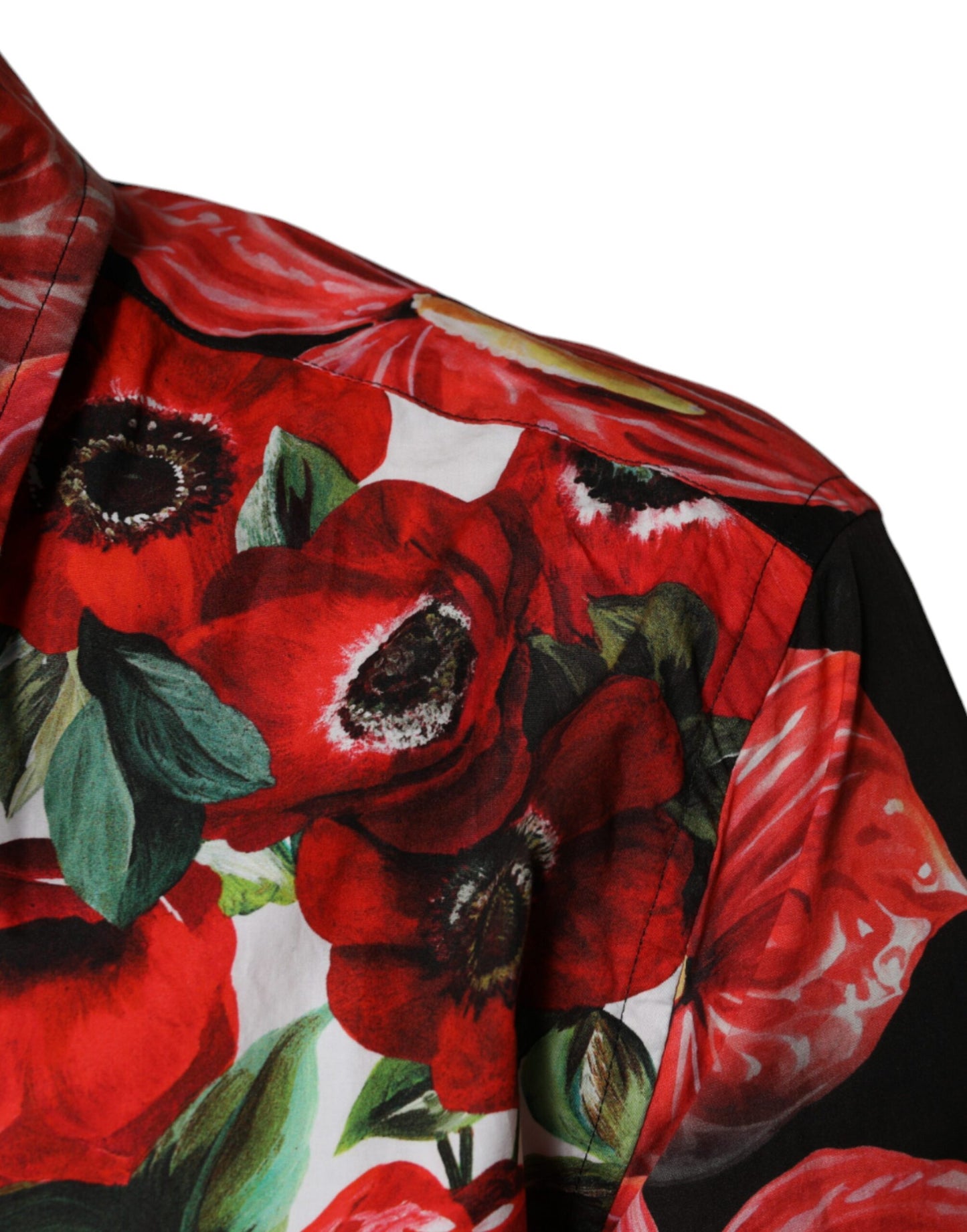 Chemise décontractée boutonnée à motif anémone multicolore