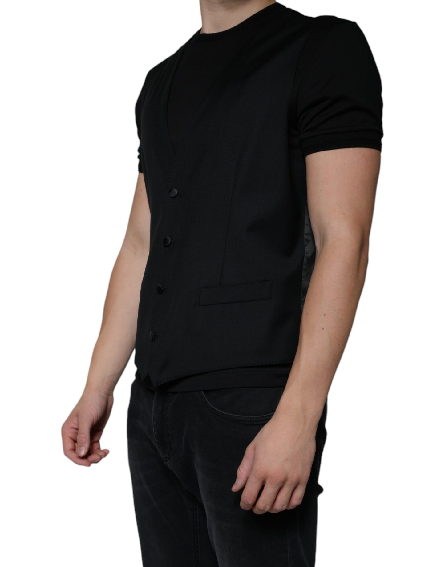 Chaleco formal de lana negro