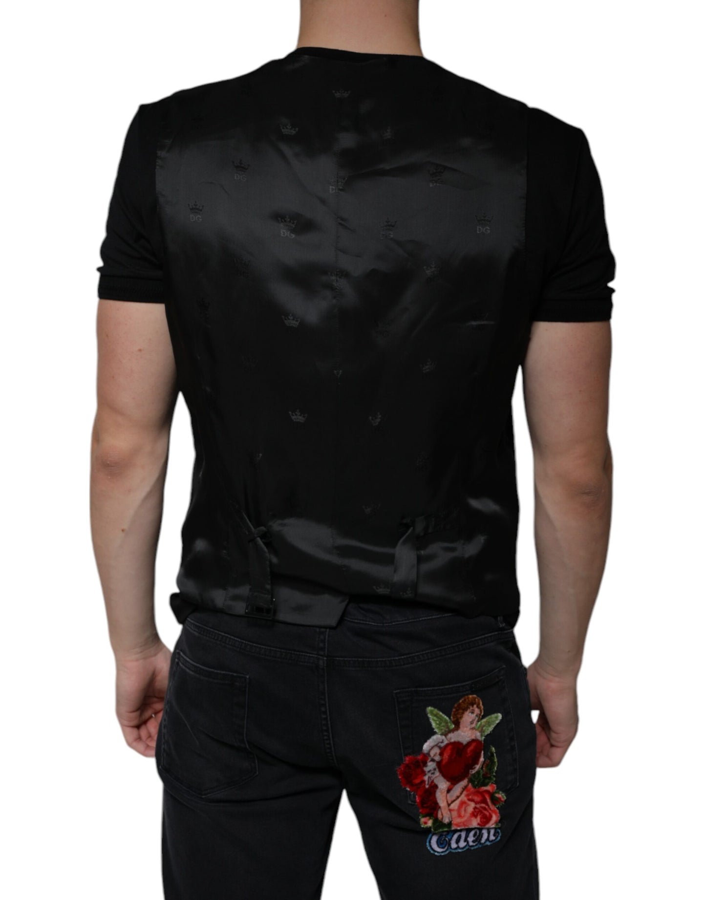 Chaleco formal de lana negro